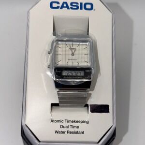 Casio AQ-800E-7A Watch Mens Silver Ana-Digi Retro Chrono
